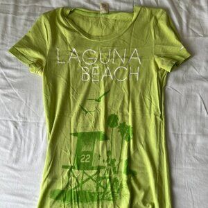 RARE VINTAGE Y2K 2000's Green Laguna Beach 100% Cotton Hollister Tshirt
